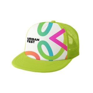 Ref. 40255 Gorra Trucker Visera Plana 5 Paneles, Redecilla, Frontal Blanco