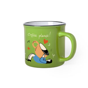 Ref. 40351 Taza Vintage Cerámica 300 ml. Interior Blanco. Exterior Color