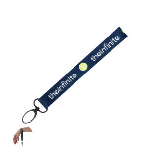 Ref. 40386 Llavero Short Lanyard Poliéster Logo Tejido