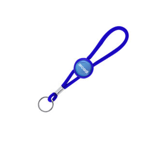 Ref. 40394 Llavero Short Lanyard Poliéster Cilíndrico Logo Tejido